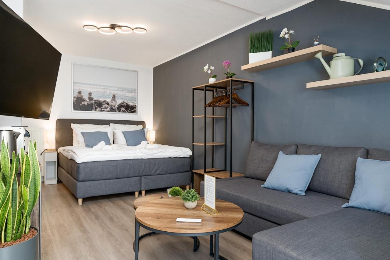 Federnest - Luxus-Studio - Kingsize Boxspringbett - Home-Office Mit Monitor Und Drucker - 11 Min Hbf 뒤스부르크 외부 사진